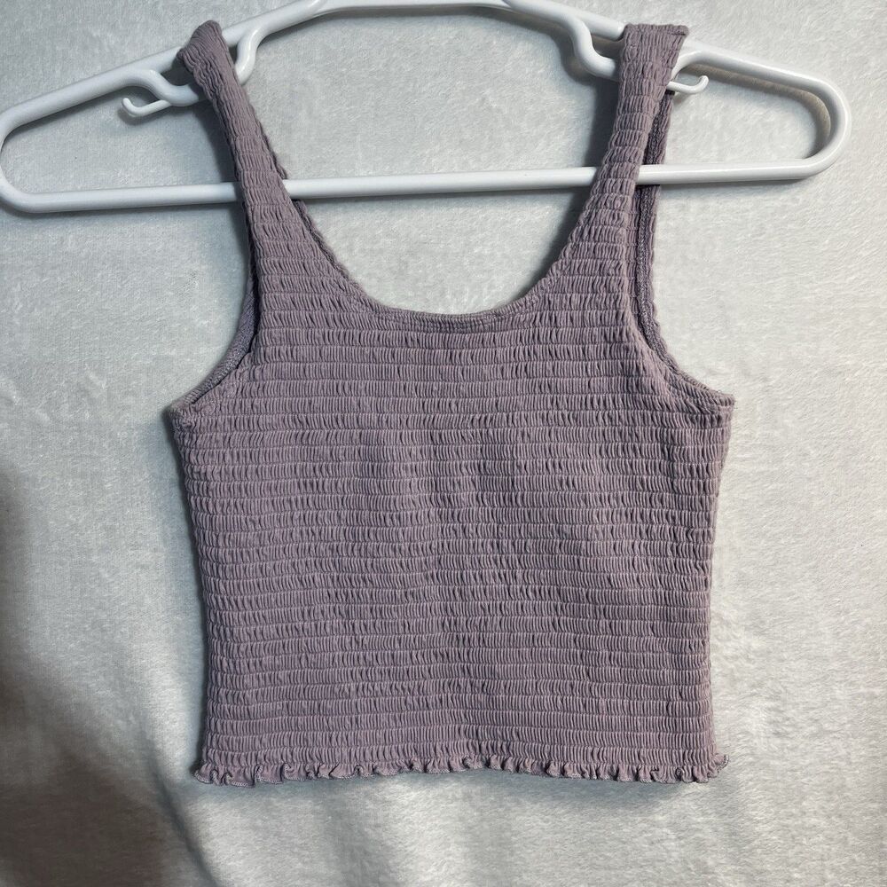 Hollister Women’s Y2K Smocked Crop Top Size M Coquette Cottagecore Fairy Tank